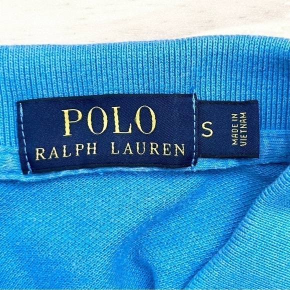 Polo Ralph Lauren Blue Polo Shirt with Orange Embroidered Pony Logo, Size Small - Picture 3 of 8